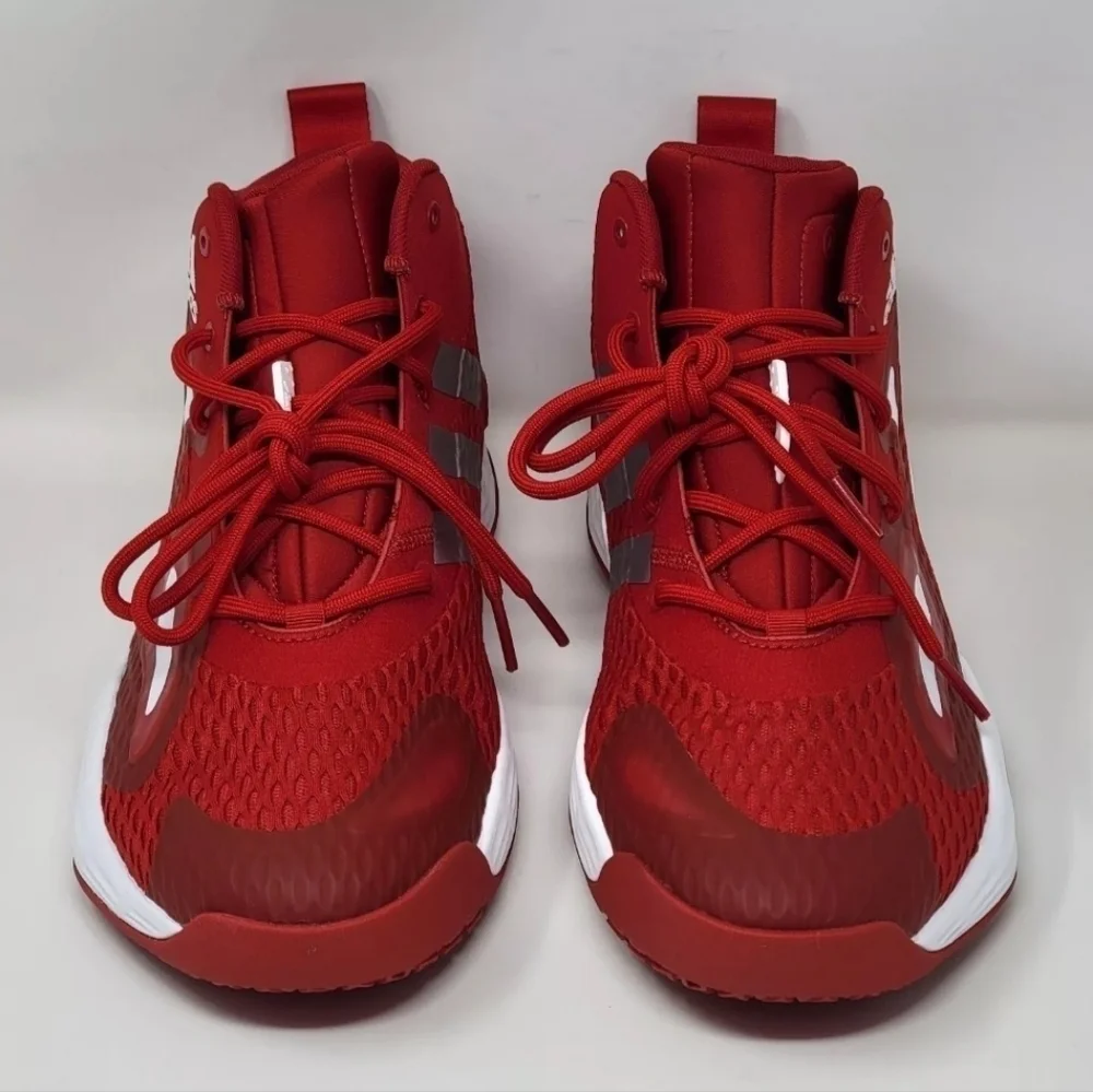 Adidas Exhibit A Sample Mens Size 12.5 Mid Basketball Shoes Red White GW7934 New
